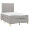 vidaXL Boxspringbett mit Matratze & LED Hellgrau 120x200 cm Stoff