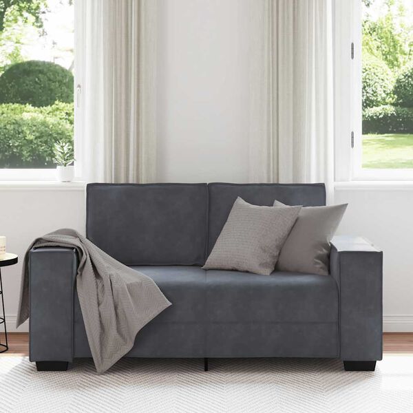 vidaXL 2-Sitzer-Sofa Dunkelgrau 120 cm Samt