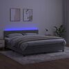 vidaXL Boxspringbett mit Matratze & LED Hellgrau 180x200 cm Samt