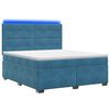vidaXL Boxspringbett mit Matratze mit Kopfteil Blau 140 x 200 cm Samt