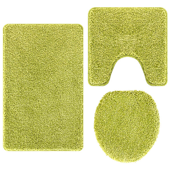 vidaXL Anti-Rutsch Badematten-Set 3 pcs Gr&uuml;n PP