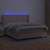 vidaXL Boxspringbett mit Matratze & LED Cappuccino-Braun 180x200cm