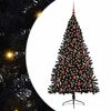 vidaXL K&uuml;nstlicher vorbeleuchteter Weihnachtsbaum Schwarz 180 cm PVC