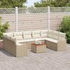 vidaXL Garten-Sofa-Set 10 pcs Beige und Wei&szlig;