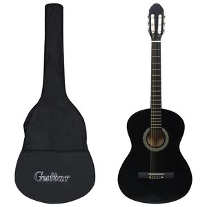vidaXL Klassikgitarre f&uuml;r Anf&auml;nger mit Tasche Schwarz 4/4 39"