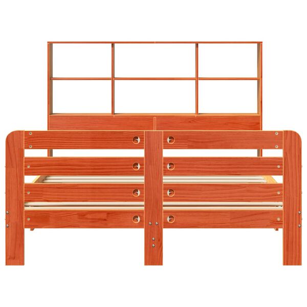 vidaXL Massivholzbett ohne Matratze Wachsbraun 120x200 cm Kiefernholz