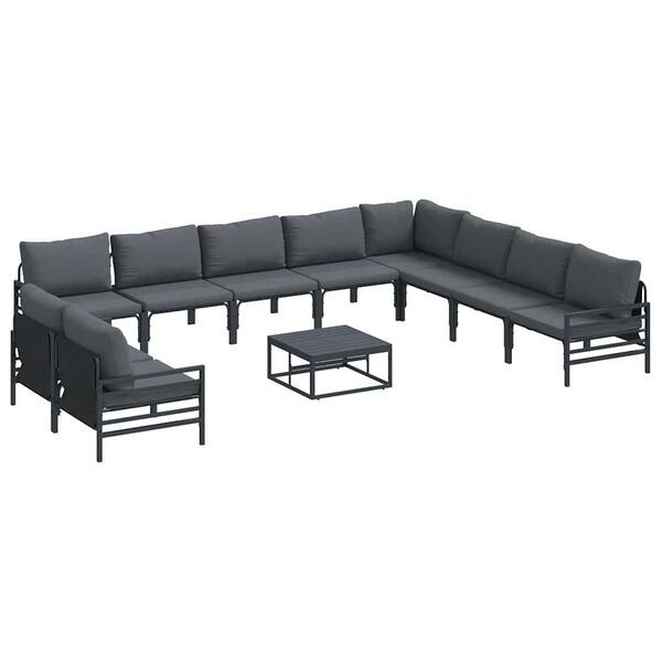 vidaXL Garten-Sofa-Set 11 pcs Anthrazit Stahl