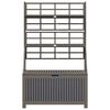 vidaXL Truhe mit Rankgitter Grau 99x50x160 cm Massivholz Akazie