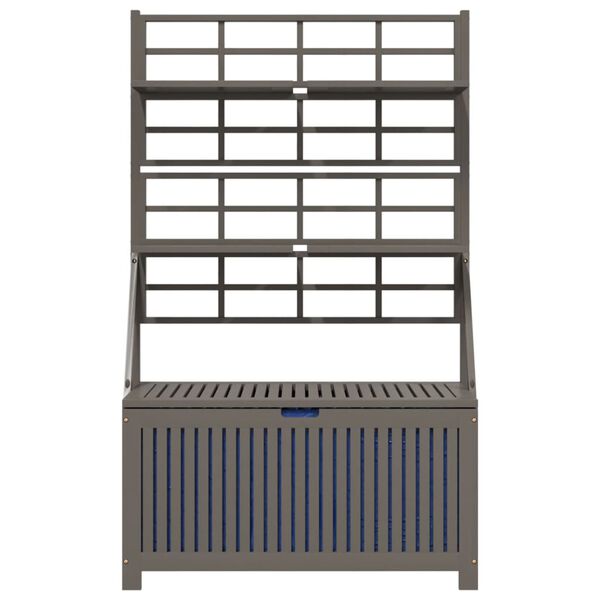 vidaXL Truhe mit Rankgitter Grau 99x50x160 cm Massivholz Akazie