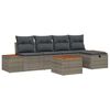 vidaXL Garten-Sofa-Set mit Kissen 6 pcs Grau Poly Rattan