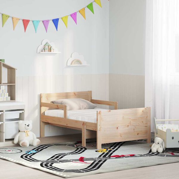 vidaXL Bettrahmen mit Matratze Braun 80 x 200 cm Massives Kiefernholz