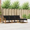 vidaXL Outdoor-Sofagarnitur mit Kissen 4 pcs Nat&uuml;rlich und Schwarz
