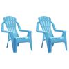 vidaXL Kinder-Gartenst&uuml;hle 2 Stk. Blau 37x34x44 cm PP Holzoptik