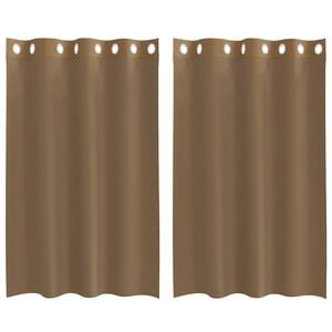 vidaXL Voile Vorh&auml;nge mit &Ouml;sen 2 Stk. Hellbraun