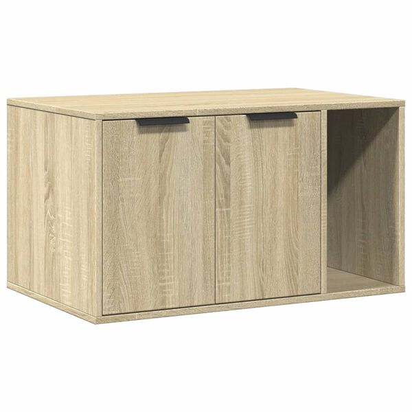 vidaXL Katzenklo Sonoma Eiche 80x50x45 cm Holzwerkstoff