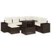 vidaXL 8-tlg. Garten-Sofagarnitur mit Kissen Braun Poly Rattan