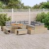 vidaXL Gartensofa-set mit Kissen mit Speicher 13 pcs Beige Poly Rattan