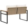 vidaXL Bank mit Kissen Beige und Cremewei&szlig; 115 x 65 x 72 cm Rattan