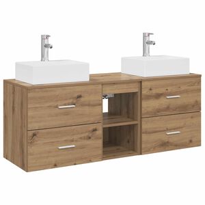 vidaXL Badezimmerschrank-Set 3 stk. Artisan-Eiche 129 x 41 x 79.5 cm