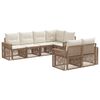 vidaXL Gartensofa-set 7 stk. 7-Sitzanzahl Beige und Cremewei&szlig;
