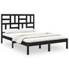 vidaXL Massivholzbett Schwarz 120x190 cm