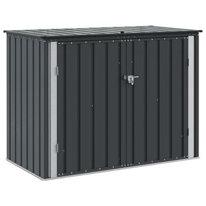 vidaXL Gartenlagerbox Schwarz 151,5 x 82 x 110,5 cm Stahl
