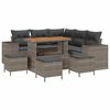 vidaXL Gartensofa-set 9 Stk. Grau Poly-Rattan