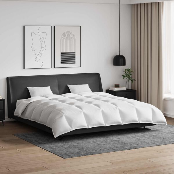 vidaXL Bettdecken Set mit Kissen 3 pcs Wei&szlig; Daunenfeder