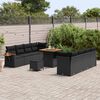 vidaXL Gartensofa-set mit Kissen 11 pcs Schwarz