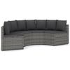 vidaXL 4-tlg. Garten-Sofagarnitur mit Auflagen Poly Rattan Grau