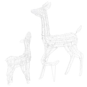 vidaXL LED-Rentier-Familie Weihnachtsdeko Acryl 160 LED Kaltwei&szlig;