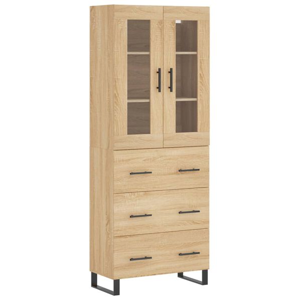 vidaXL Highboard Sonoma-Eiche 69,5x34x180 cm Holzwerkstoff