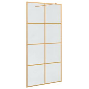 vidaXL Walk-in Duschwand Gold 100 x 195 cm Geh&auml;rtetes Glas