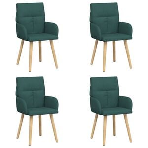 vidaXL Esszimmerst&uuml;hle 4 stk. Stoff Dunkelgr&uuml;n 60 x 56 x 93 cm