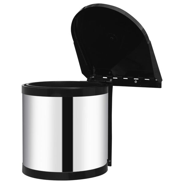 vidaXL Küchen-Einbau-Mülleimer Edelstahl 8 L