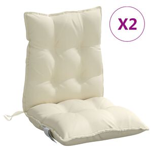 vidaXL Niedriglehner-Auflagen 2 Stk. Creme Oxford-Gewebe