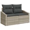 vidaXL Garten-Sofa-Set 7 pcs Hellgrau 55 x 62 x 69 cm Poly Rattan