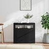 vidaXL Sideboard mit LED-Leuchten Schwarz 80x35x75 cm