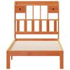 vidaXL Massivholzbett mit Regal ohne Matratze Wachsbraun 100x200 cm