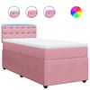 vidaXL Boxspringbett mit Matratze Rosa 100x200 cm Samt