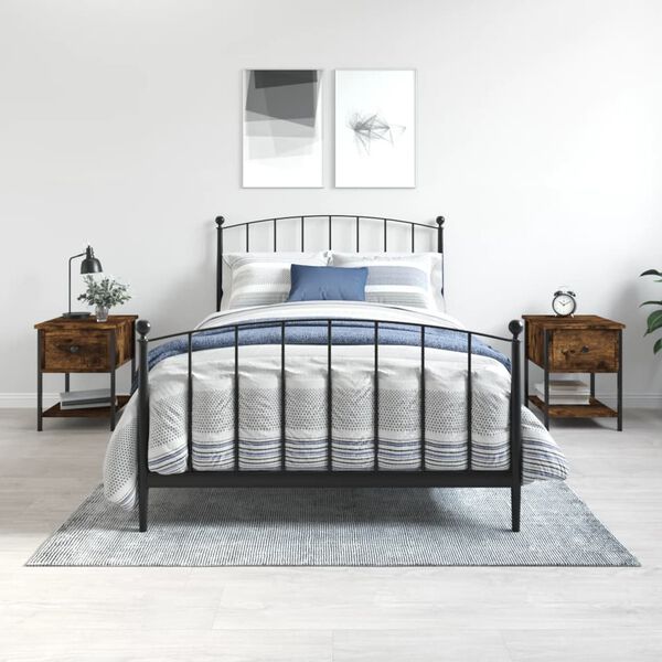 vidaXL Nachttische 2 Stk. R&auml;uchereiche 34x35,5x45 cm Holzwerkstoff