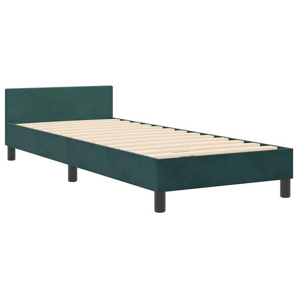 vidaXL Boxspringbett mit Kopfteil Dunkelgr&uuml;n 80 x 200 cm Samt