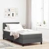 vidaXL Boxspringbett mit Matratze Dunkelgrau 90 x 190 cm Stoff