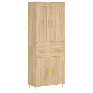 vidaXL Highboard Sonoma-Eiche 69,5x34x180 cm Holzwerkstoff