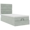vidaXL Ottoman-Bett mit Matratzen & LEDs Hellgrau 80x200 cm Samt