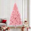 vidaXL K&uuml;nstlicher vorbeleuchteter Weihnachtsbaum Rosa 210 cm PVC