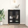 vidaXL Sideboard Schwarz Eichen-Optik 69,5 x 34 x 90 cm Holzwerkstoff