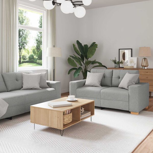 vidaXL Sofa Set Grau Stoff