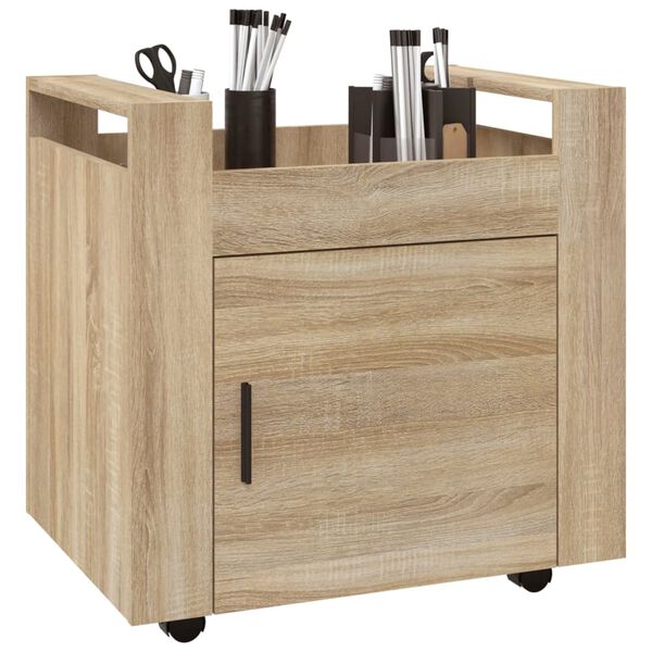 vidaXL Bürowagen Sonoma-Eiche 60x45x60 cm Holzwerkstoff