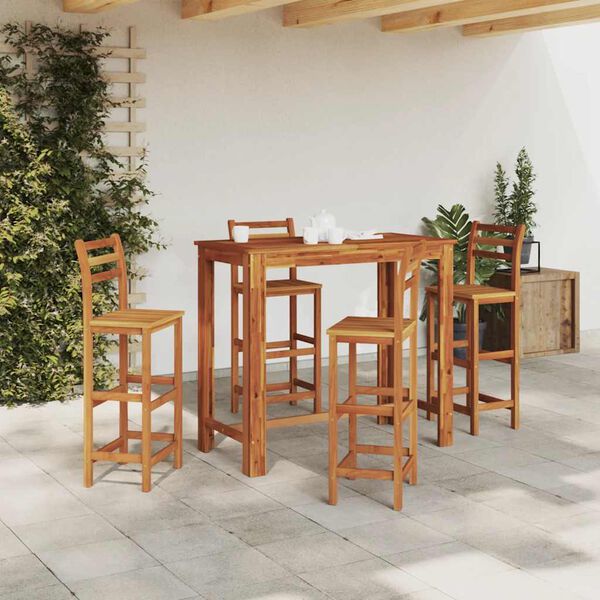 vidaXL Bartisch Massivholz Akazie 120x60x105 cm